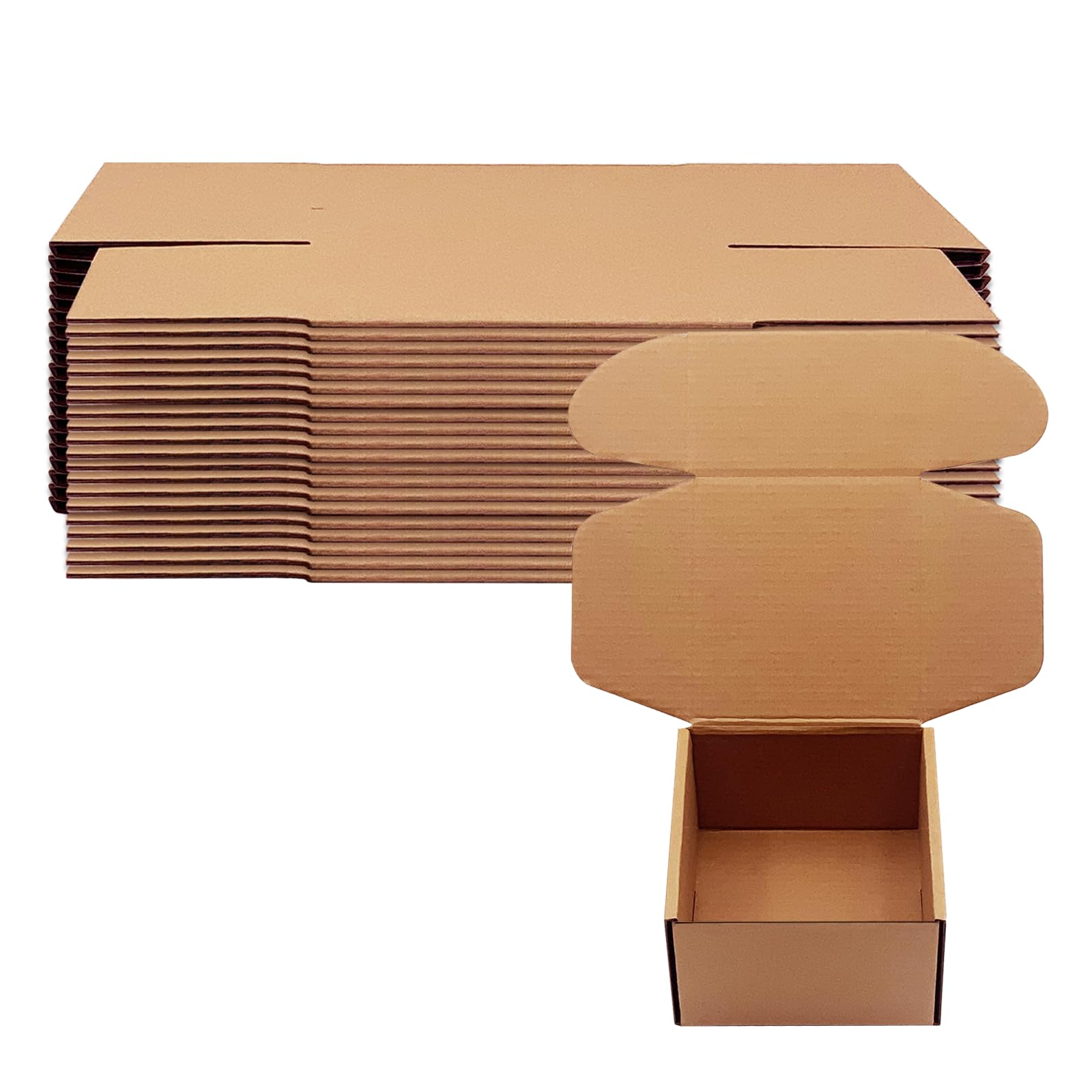 Versandkartons aus Wellpappe, 12,7 x 12,7 x 7,6 cm, Braun, 25 Stück, für kleine Unternehmen, Versandkartons, recycelbar, Umzugsaufbewahrung, Versandkartons, Großbuch, Literatur, Geschenk, 25 Stück