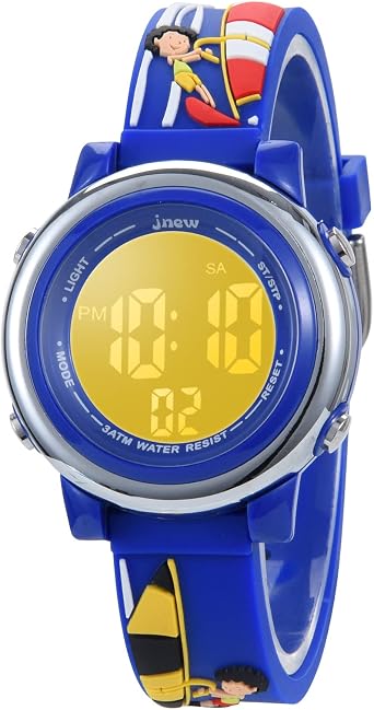 HMJIA Orologi per Bambino, Orologio Bambina da 3-12 Anni, Orologio Digitale  da Bambino Impermeabile 3ATM con Sveglia/Data/Cronometro/LED (surf blu) :  Amazon.it: Orologi
