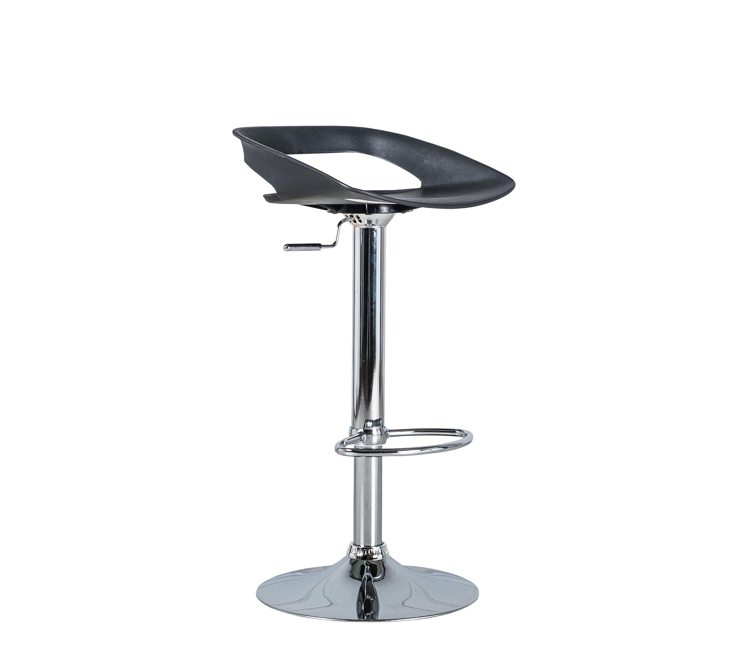 Sgabello in polipropilene nero con gambe cromo - Dolly