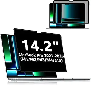 FILMEXT Privacy Screen for Macbook Pro 14 inch (2026-2021,M5 M4 M3 M2 M1), Removable Macbook pro 14.2" A3112 A3401 A2992 A2918 A2779 A2442 Privacy Laptop Screen Filter Anti-Spy/Anti-Glare/Eye Care