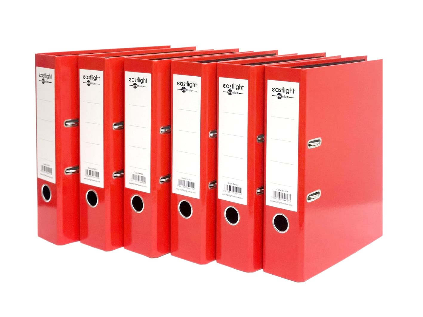 Eastlight Red A4 Bright Colour Lever Arch File, Box of 6