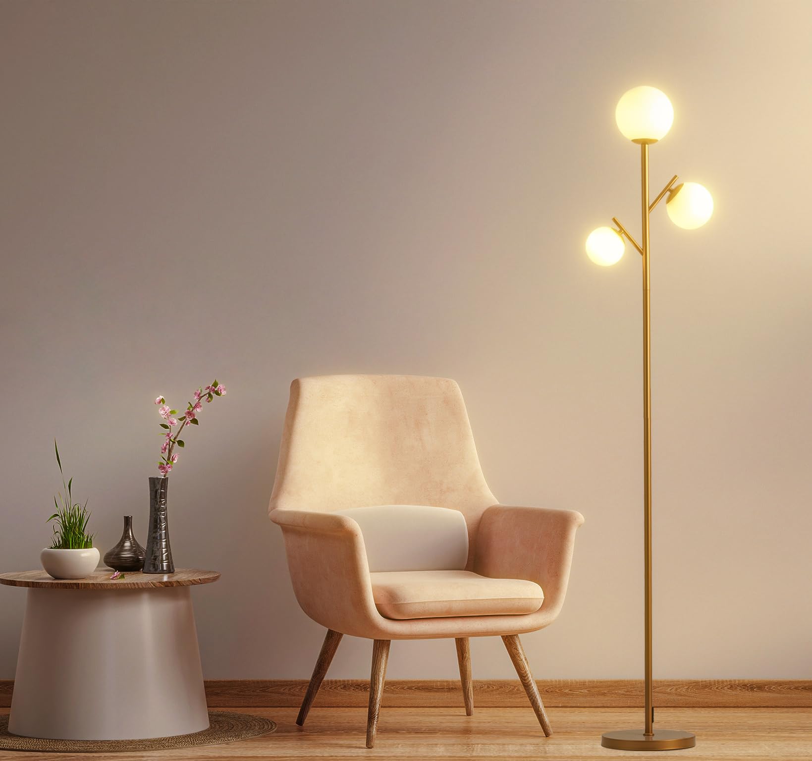 Fiqevs 3 Globe Floor Lamp