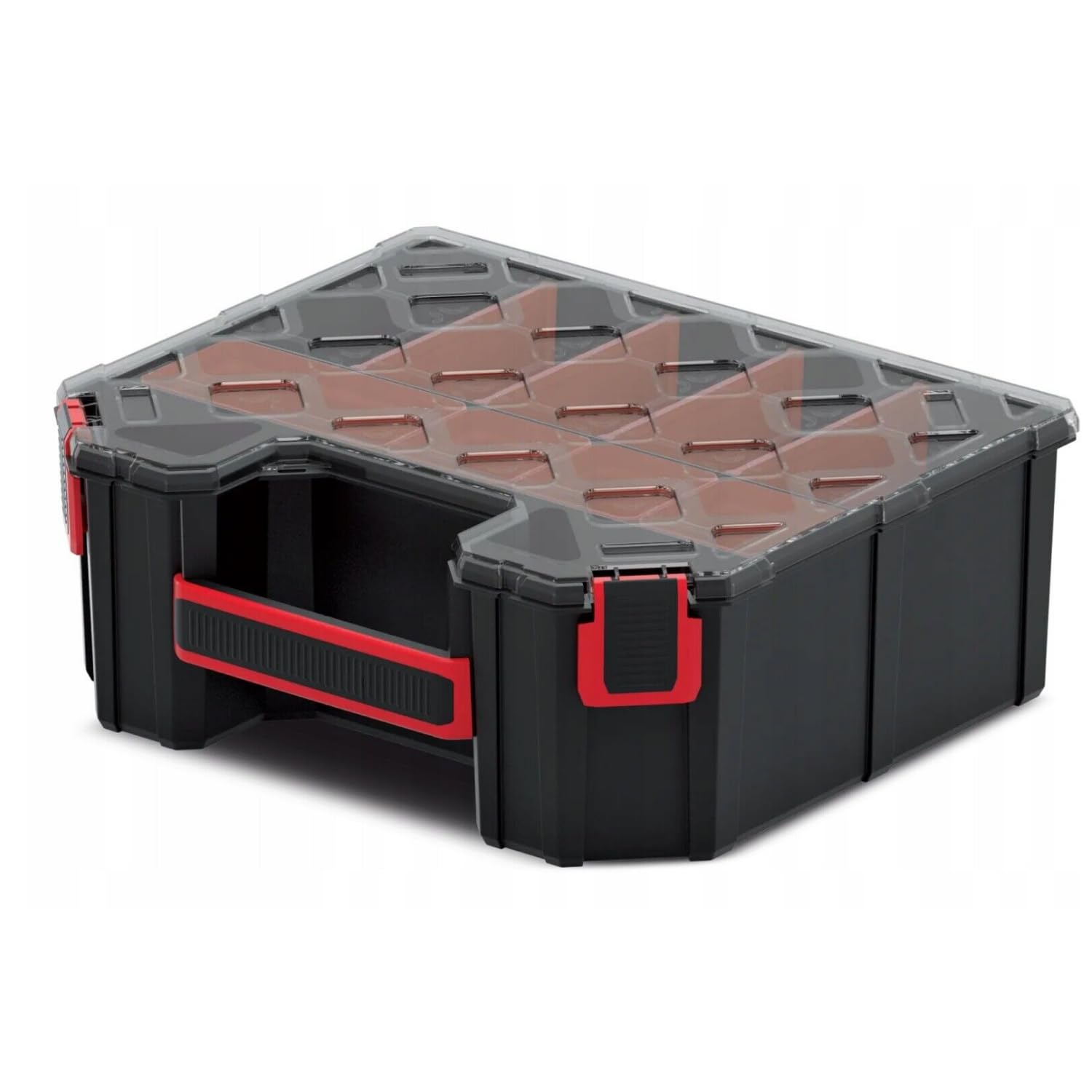 B2C Tager DIY Storage Organiser Compartment Parts Screws Carry Case Tool Box Workshop Garage Home (Small Tall - boxes+dividers)