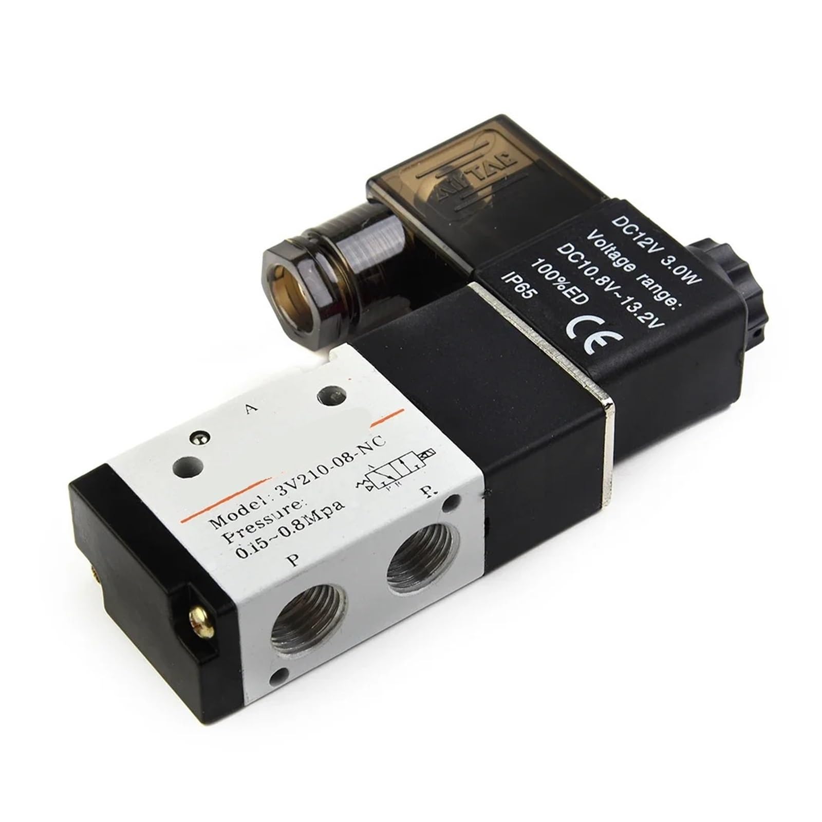 Électrovanne pneumatique 12V 3V210-08 distributeur d'air 1/4 PT 3 voies