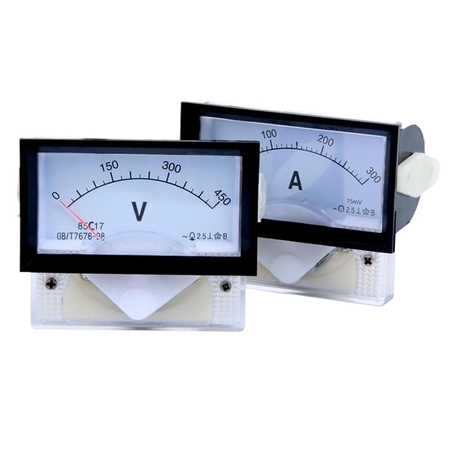 85C17 Pointer DC Voltmeter 5V 10V 15V 20V 30V 50V - 1000V 70 * 40mm 68 * 38 1Pcs(1000V)
