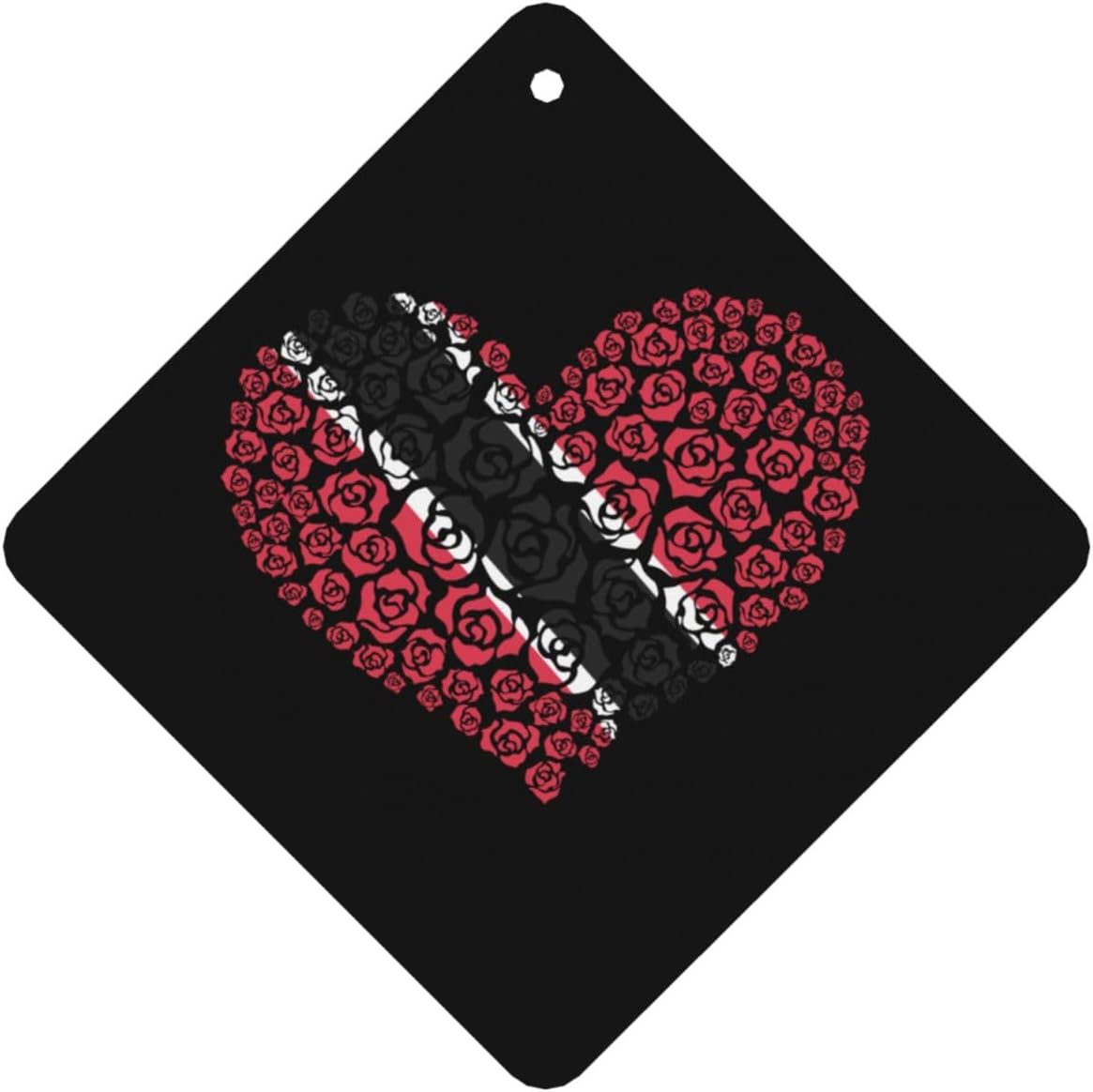 100 PCS Trinidad and Tobago Flag and Rose Heart Car Air Fresheners Cards Set, Multi-Pack Scented Cards, Long-Lasting Auto Fragrance Cards for Vehicle, Home & Office Square