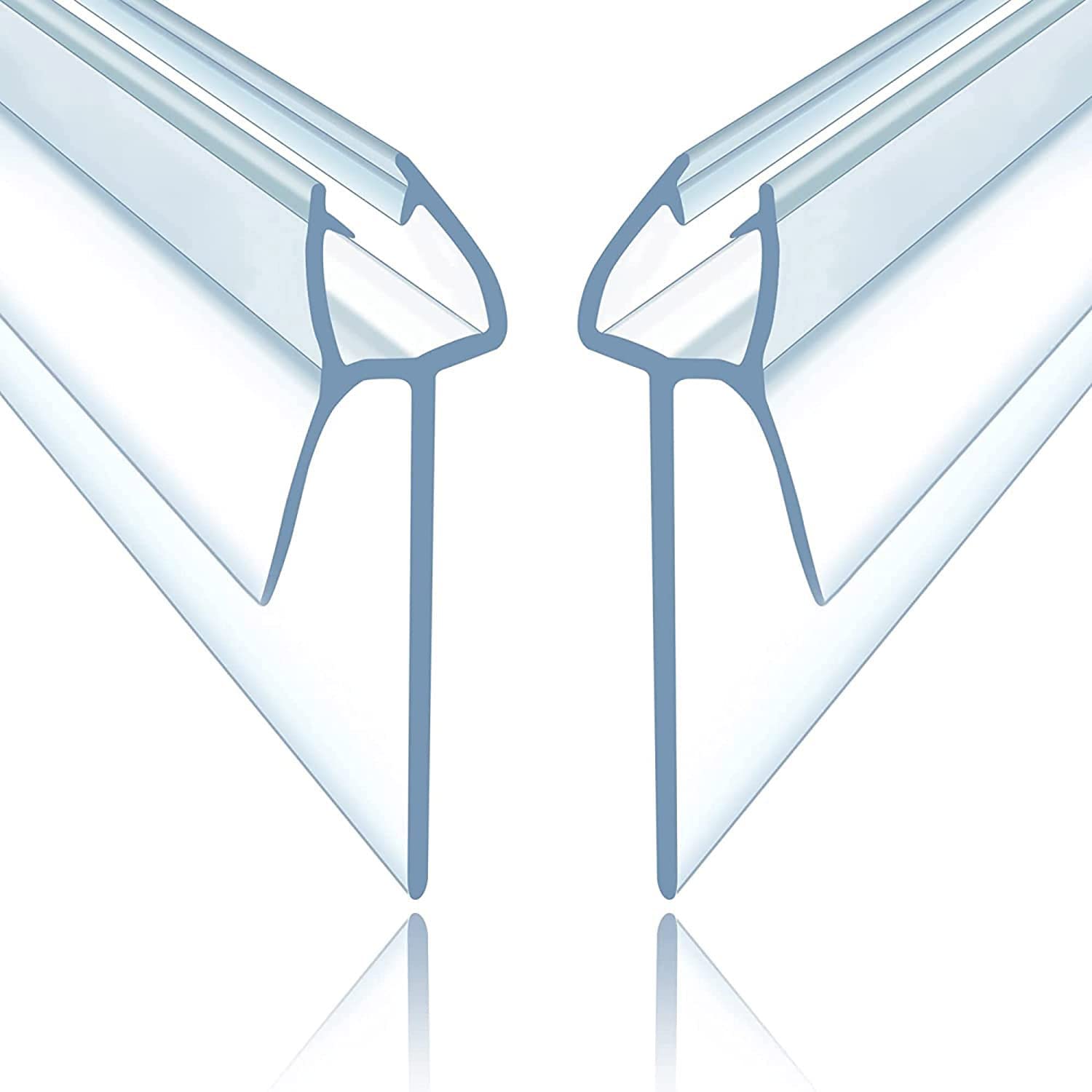 Shower Door Seal Strip for 4-6mm Glass, Covers up to 20mm Gap, Perfect Transparent Shower Screen Seal Replacement with 90cm Adjustable Length (For4-6mm Thickness,16-20mm 90cm 2pcs)