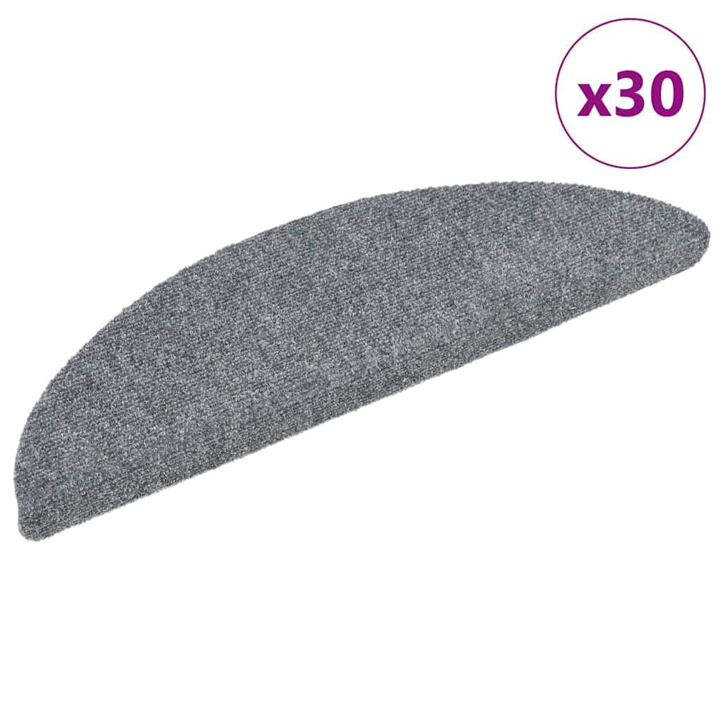 Tidyard Tapis d'escalier Auto-adhésifs 30 pcs Gris Clair 56x17x3 cm, Tapis Escalier Tapis de Sécurité pour Sol Protection, Aînés et Animaux