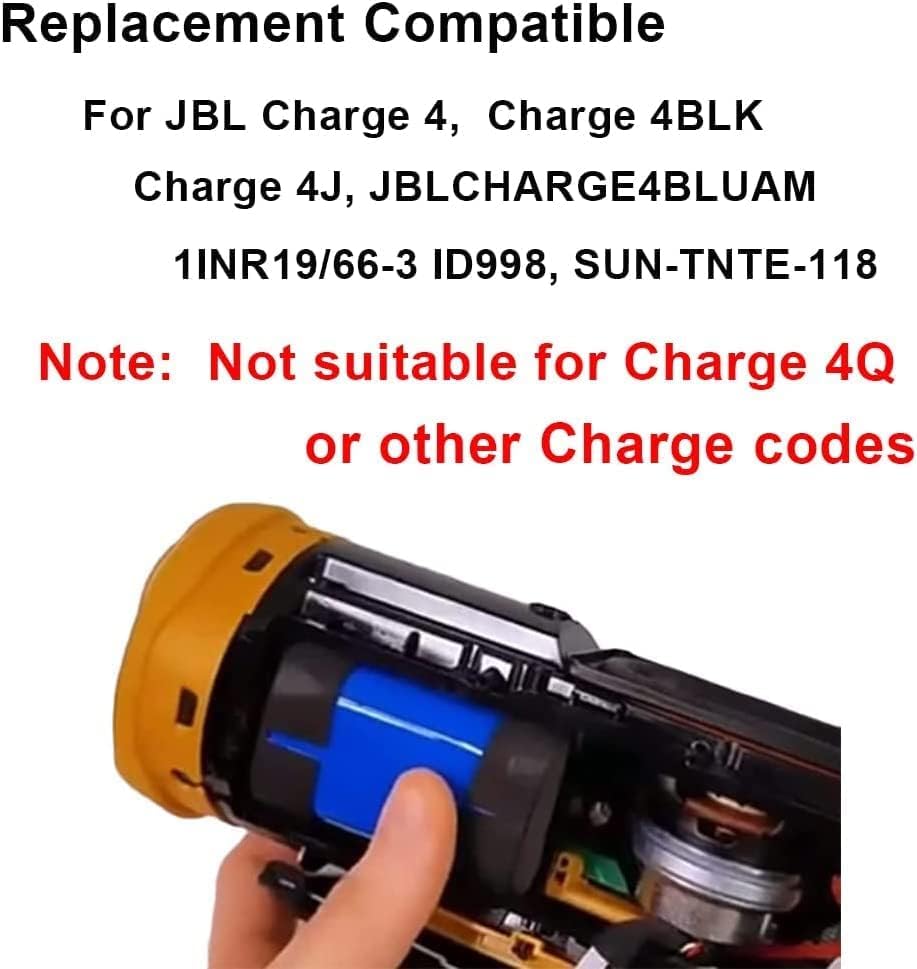 vhbw Accu compatibel met JBL Charge 4BLK, 4J, CHARGE4BLUAM, 4 luidsprekerboxen speaker (7800 mAh, 3,7 V, Li-Ion