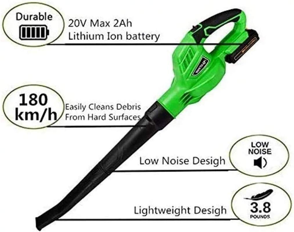 Cordless Leaf Blower for Leaves Wood Chips Garden Grass Cuttings 20 V Cordless Leaf Blower Fast Charger Leaf Blower Sweeper 20 V (20 V)