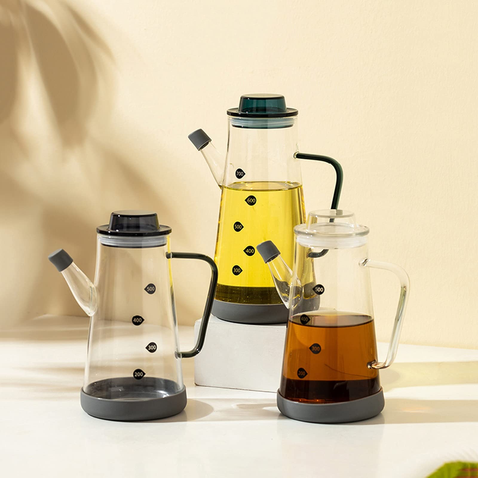 Chingcoo Bouteille D'huile 1 L, Avec Bec Verseur Et échelle De