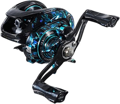 Carrete de baitcasting, carrete de pesca, sistema de frenado magnético, arrastre máximo de 17.6 libras, relación de engranajes 7.21 y 6.31