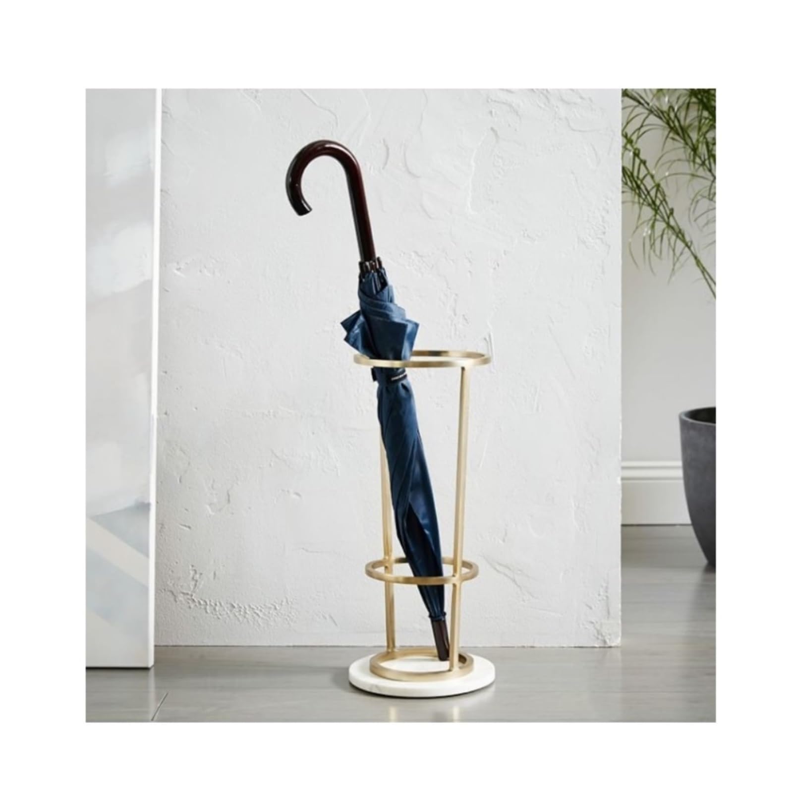 HYLYGFH Gold Iron Umbrella Stand with Marble Base - Stylish Lobby Storage Rack for Home, Hotel & Porch - 25x55cm Umbrella Holder, Perfect for Entryway nization