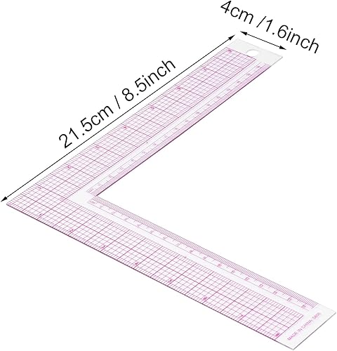 Miniatura 2 de Regla de plástico en forma de L, medida de costura, herramienta profesional a medida (5808) 8.5 x 8.5 in  8.5 x 8.5 pulgadas 0.99-1.87 oz