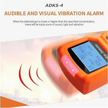 Multi Gas Detector Meter H2/CO/H2S/NH3/O2/NO2/CH4 Combustible Gas Leak Monitor With LCD Display, Sound Light Alarm Indoor/Oudoor(H2S-0-100ppm)
