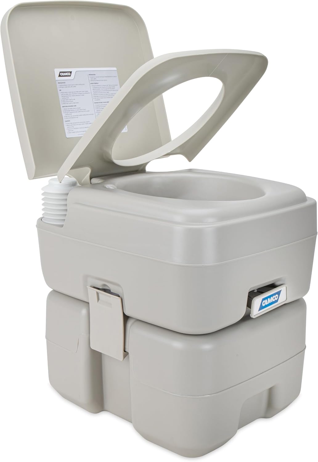 Camco 5.3-Gallon Portable Toilet - Features Detachable Holding Tank w/Sealing Slide Valve