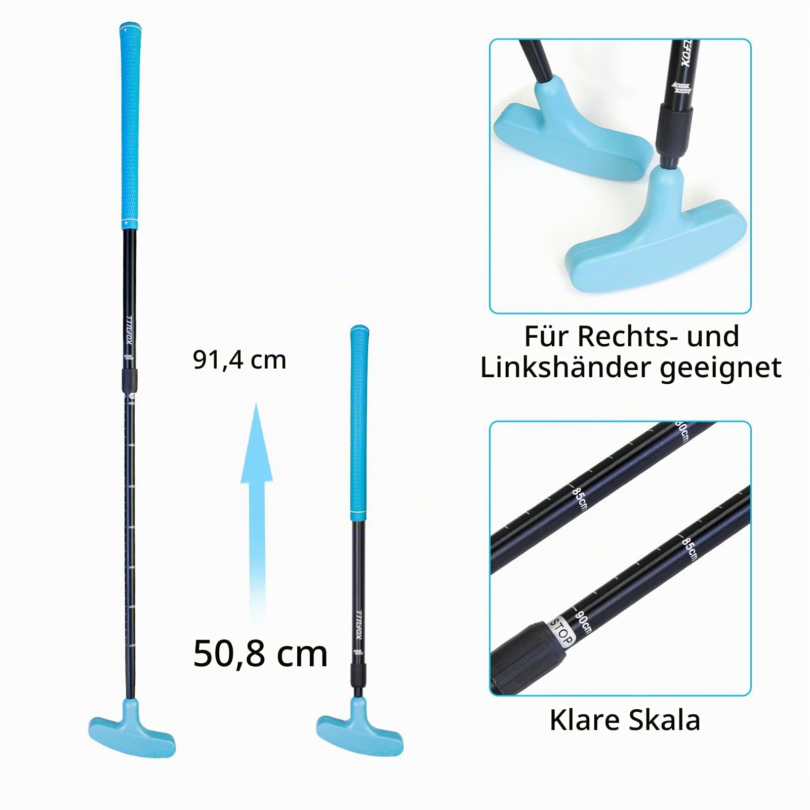 KOFULL 5 Pack Golf Putter Putter Golf für Männer und Frauen, verstellbare Länge, Golfschläger-Set für Junior und Erwachsene
