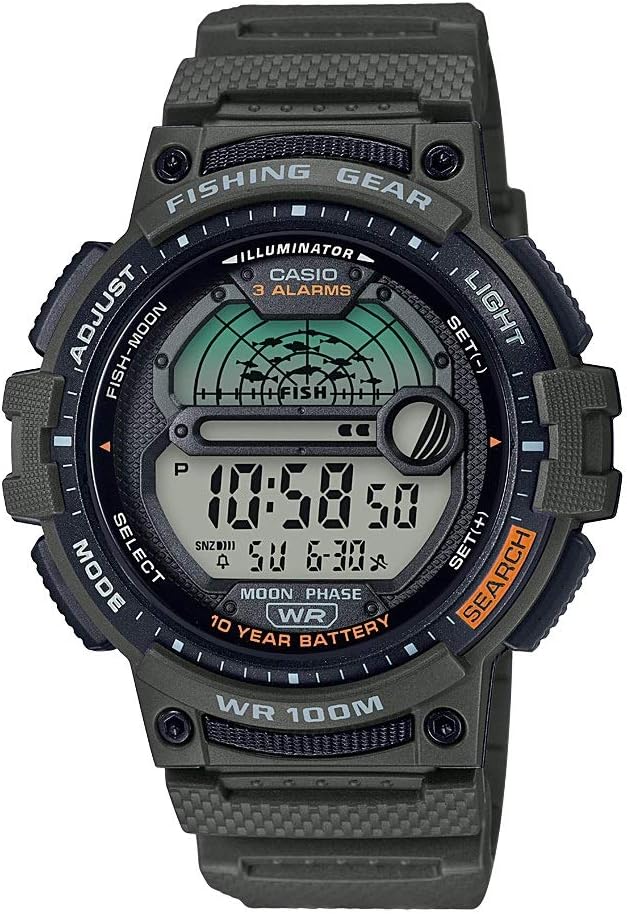 Casio Fishing Timer Quartz Watch with Resin Strap