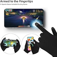 Vista 4 de ZEPOHCK Guantes de juego, antisudor, transpirables, táctiles, para dedos, material de fibra nano-plata altamente sensible, compatible con casi todos