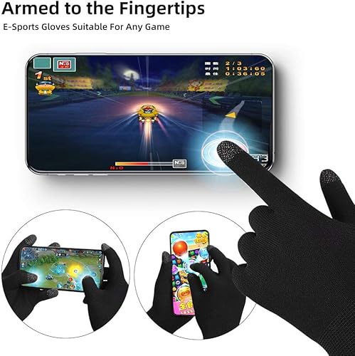 Miniatura 4 de ZEPOHCK Guantes de juego, antisudor, transpirables, táctiles, para dedos, material de fibra nano-plata altamente sensible, compatible con casi todos