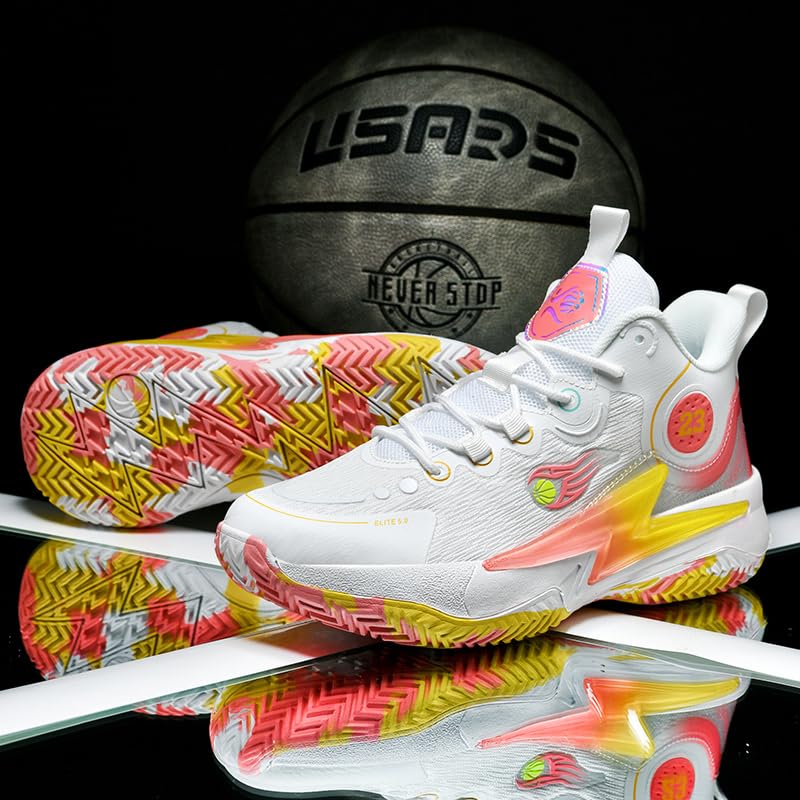 Image of Womens Mens Basketball Shoes Lightweight Fashion Breathable Comfortable Non Slip Sport Indoor Outdoor Sneakers for Unisex