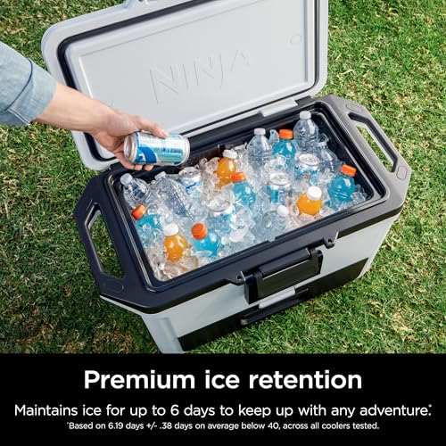 Image of Ninja FrostVault 50qt Hard Cooler with Dry Zone | Integrated Fridge-Temp Dry Storage Drawer | Premium Heavy-Duty Insulated Cooler | Keeps Ice Cold for Days | Smokey Mauve | FB151PU2