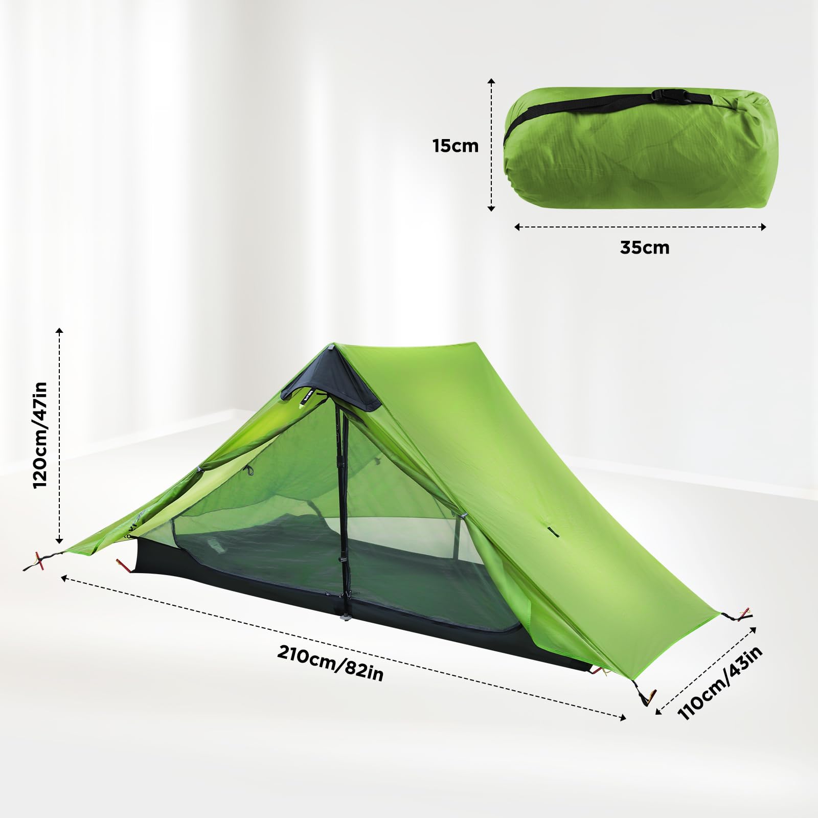 New lanshan Outdoor Ultralight Camping Tent Lightweight Tent,2 Person Backpacking Tent Lightweight Mesh Shelter-Perfect for Camping,Backpacking and Thru-Hikes