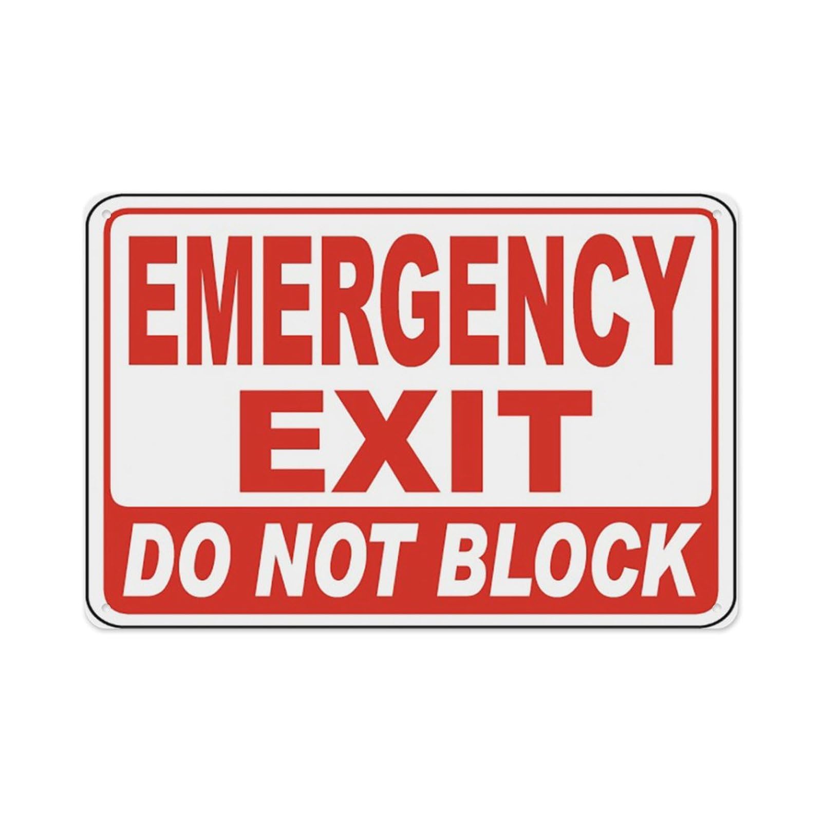 peiyeety Emergency Exit DoBlock Sign Aluminum Tin Warning Signs For Home Outdoor Garden 12X16 Inches