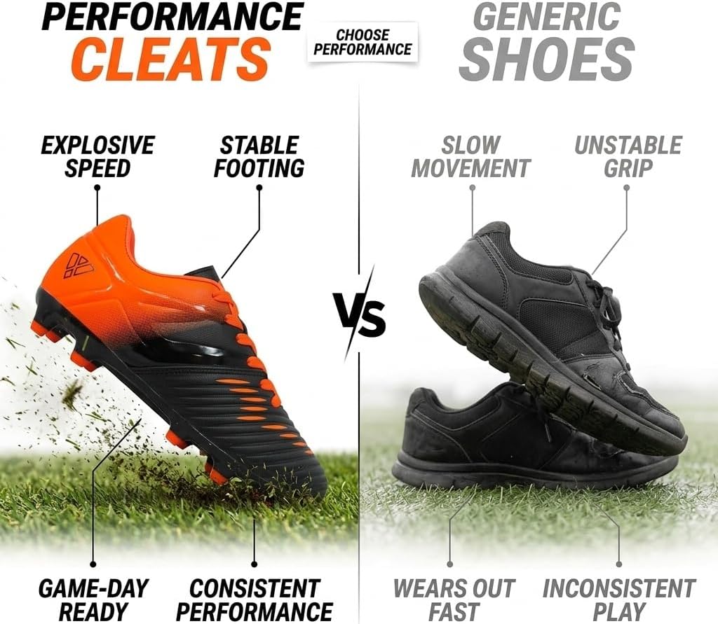 Vizari Liga FG Soccer Cleats for Kids | 100% Synthetic Football Cleats for Comfortable Wear | Water Resistant Two Tone Soccer Shoes with Anti-Stretch Lining for Flexible Indoor and Outdoor Play