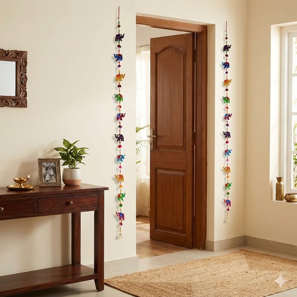 Dreamkraft Paper Mache Elephant Door Hanging, 147.37 Cm, Multicolour 1