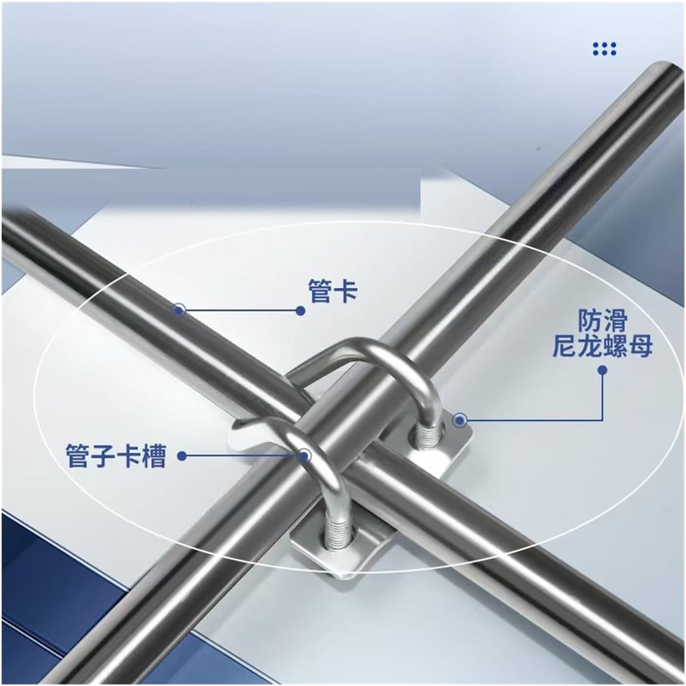 cross pipe clamps, Galvanized Double Pipe U-Bolt Clamp for Scaffolding M6 and M8 Multiple Sizes(M8 20X32)