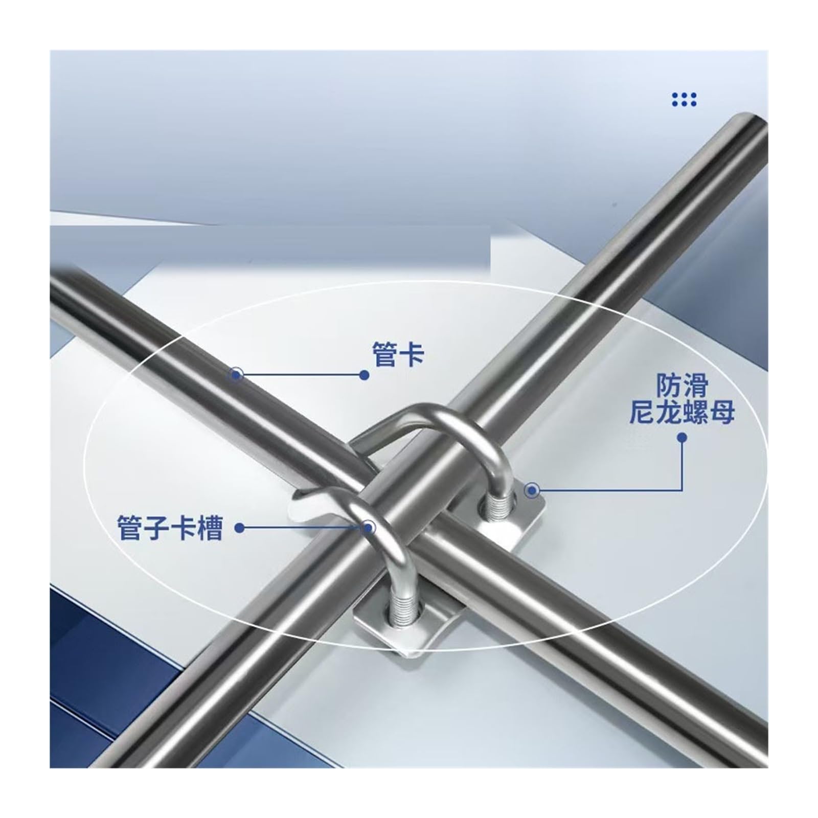Morsetto a U per tubi, Morsetto A U Con Bullone A Doppio Tubo Zincato for Ponteggi, Dimensioni Multiple M6 E M8(M8 32X50)