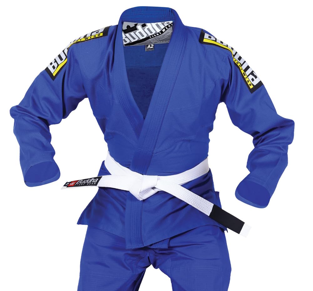 Buddha Fight Wear Kimono Premium Infinity Braziliaanse Jiu Jitsu BJJ Gi Met Witte Riem Uniseks Volwassenen Wit Ml A2 3363541712