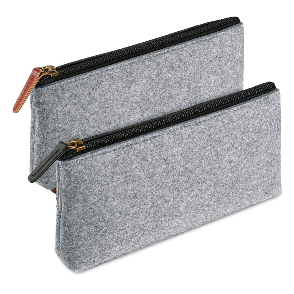 EASTHILL ProCase Pencil Bag Spring Box, Multifunctional Felt Bag Zipper Bag for Pens, Pencils, Light Markers, Gel Pens 2 Pcs (Grey) (B0D9BVF6YH) Amazon Price History, Amazon Price Tracker