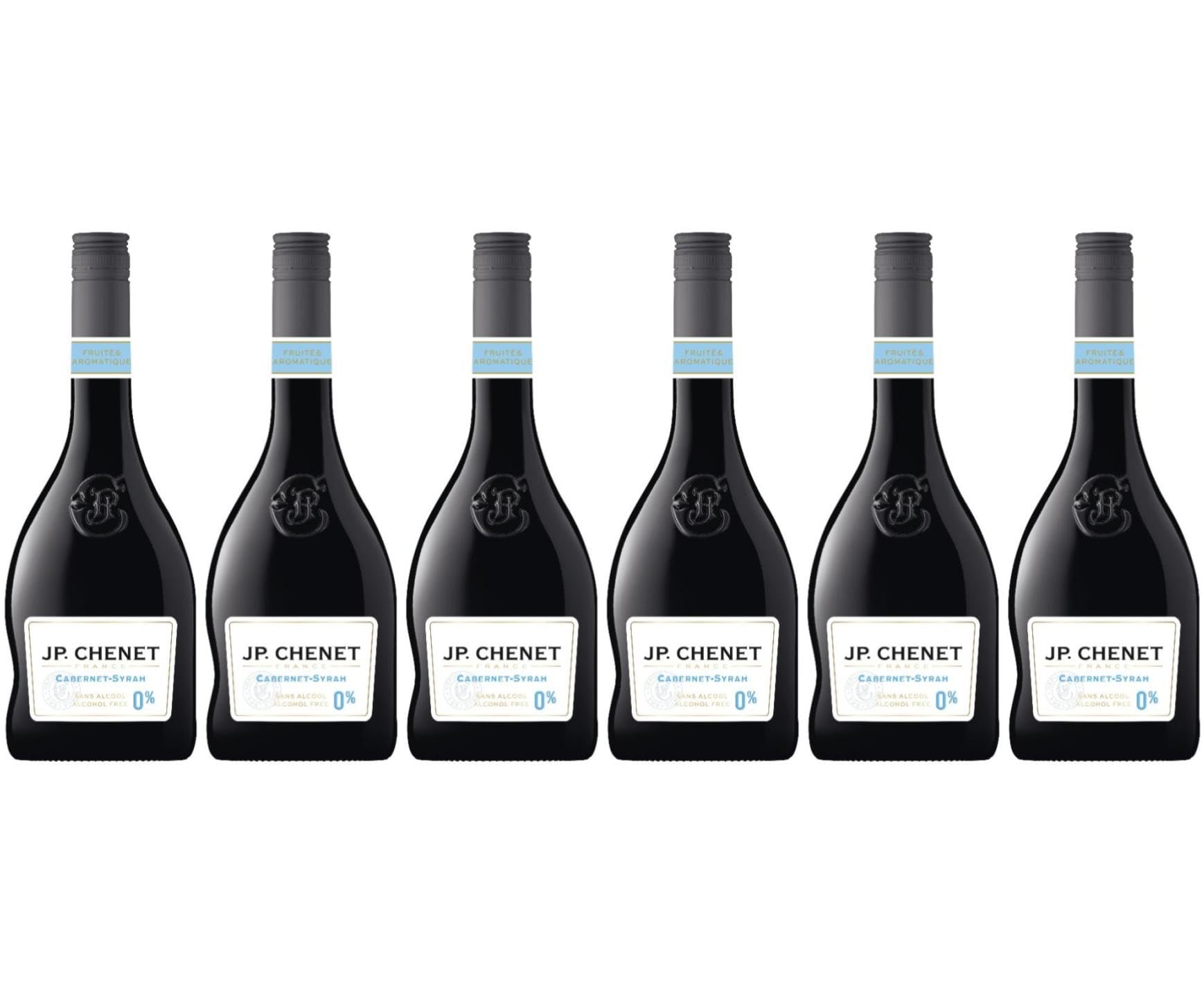 JP. Chenet Free - Alcohol free Red Wine - Cabernet Syrah - No added flavours, authentic taste - Origin : France (6 x 0.75 L)