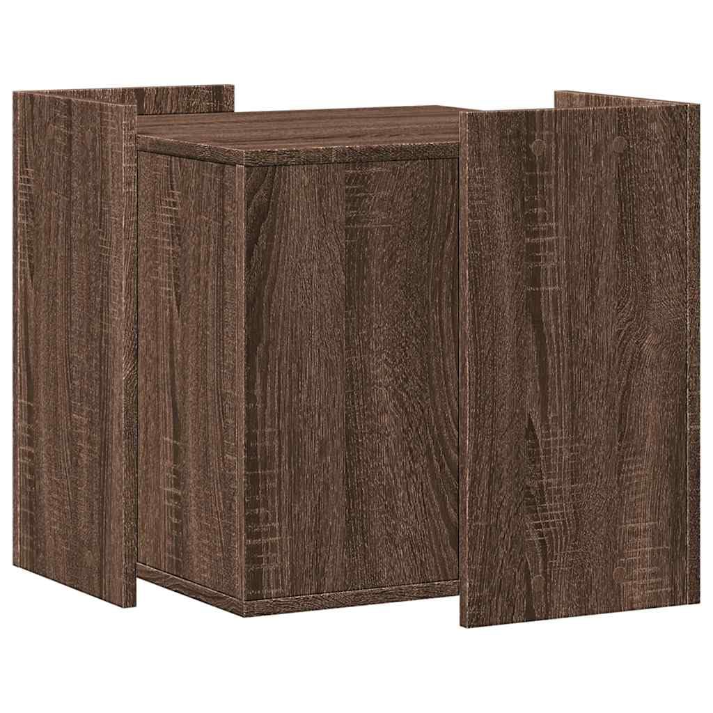 Katzentoilette Versteck in Eichen-Optik, Katzenhaus als Beistelltisch, diskreter Katzenklo Schrank aus Holzwerkstoff, 53x53x51 cm, platzsparendes Katzenmöbel für Katzenzubehör