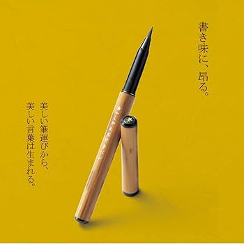 日本製 竹製 筆ペン 2本セット 木箱付き 竹筆ペン 京帯地ペンケースセット 龍〜お祝いに名入れできる日本