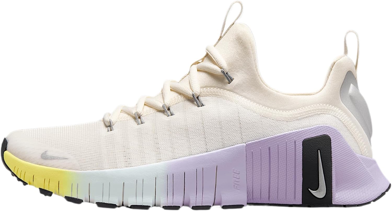 Nike Free Metcon 6 SE Women's Workout Shoes (HJ6214-001, Phantom/Black/Hydrangeas/Metallic Silver) Size 10