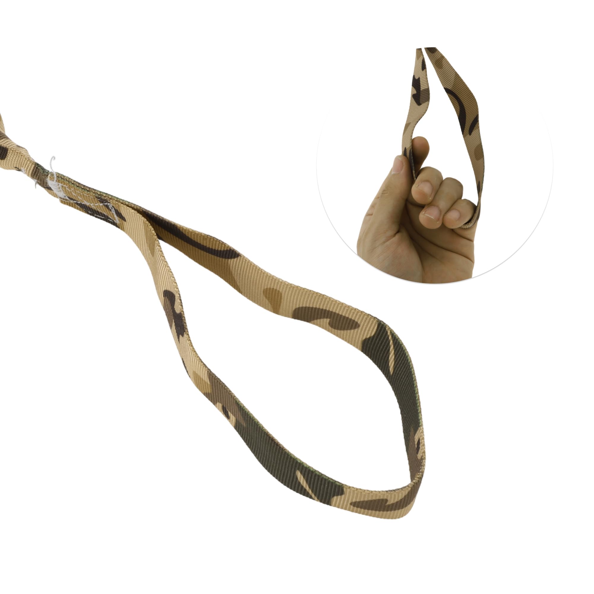 CAPASTEC Guinzaglio a Doppia Maniglia per Cani, Corda Elastico Nylon, Color Caffè Camouflage, Lunghezza 110-160cm