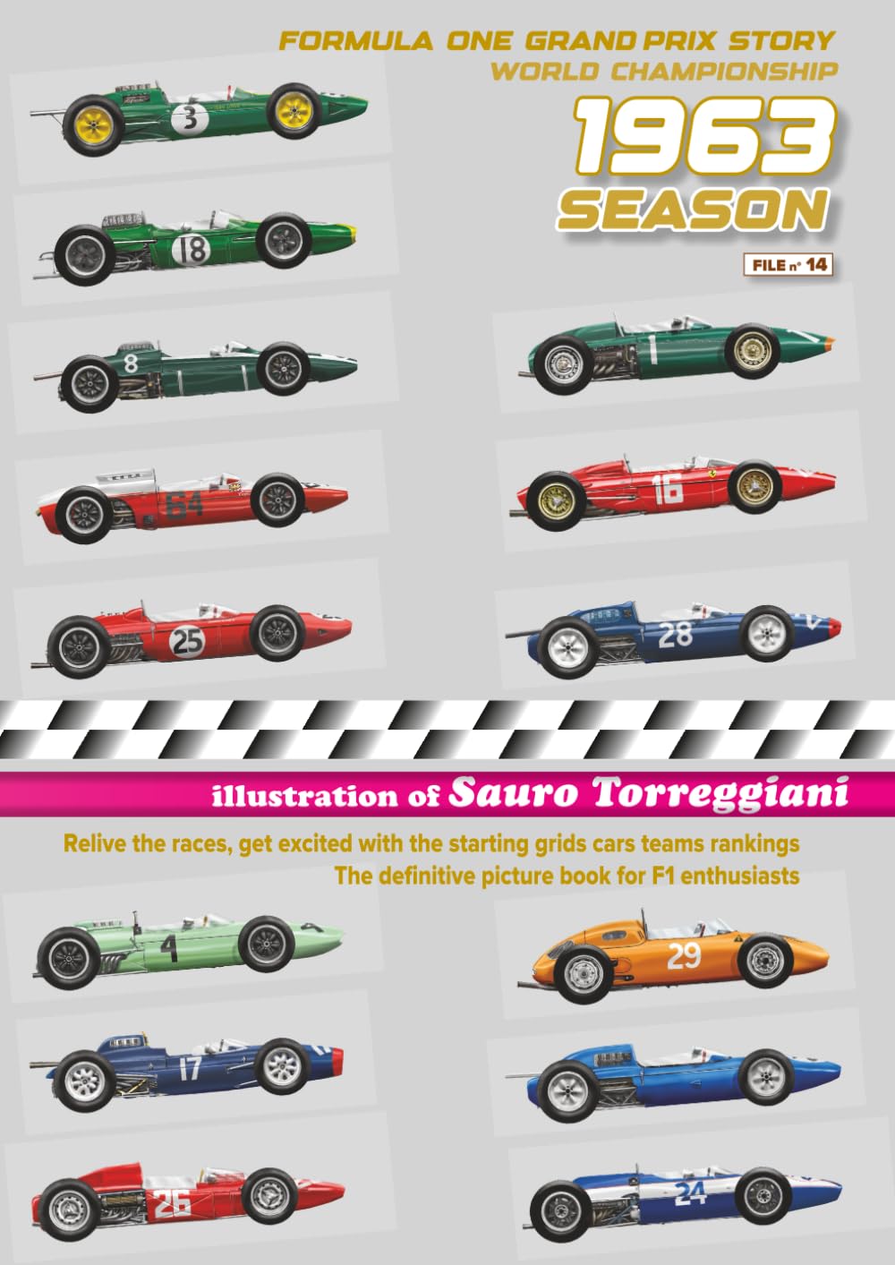 1963 Season Formula One Grand Prix Story World Championship: Relive the races, get excited with the starting grid cars teams rankings. The definitive picture book for F1 enthusiast
