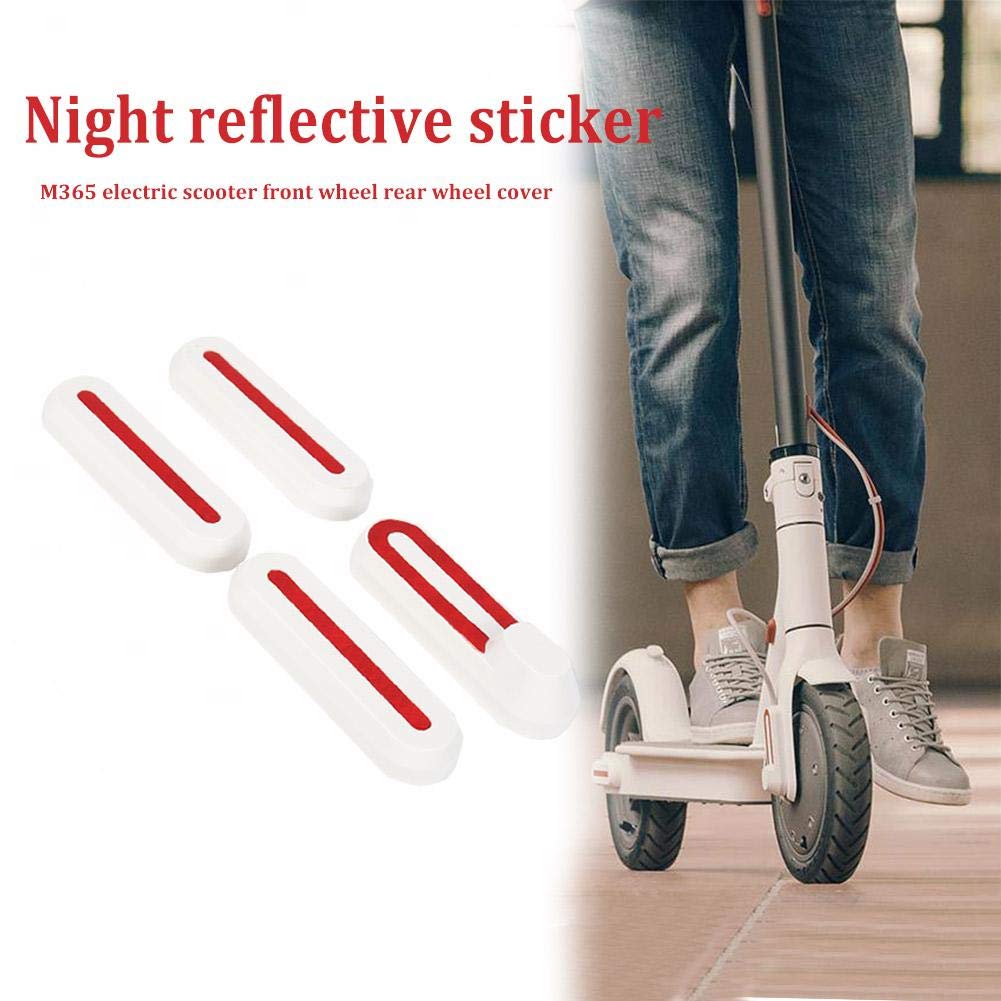 4 Coques De Protection Pour Moyeux De Scooter/trottinette - ABS Avec Autocollants Réfléchissants