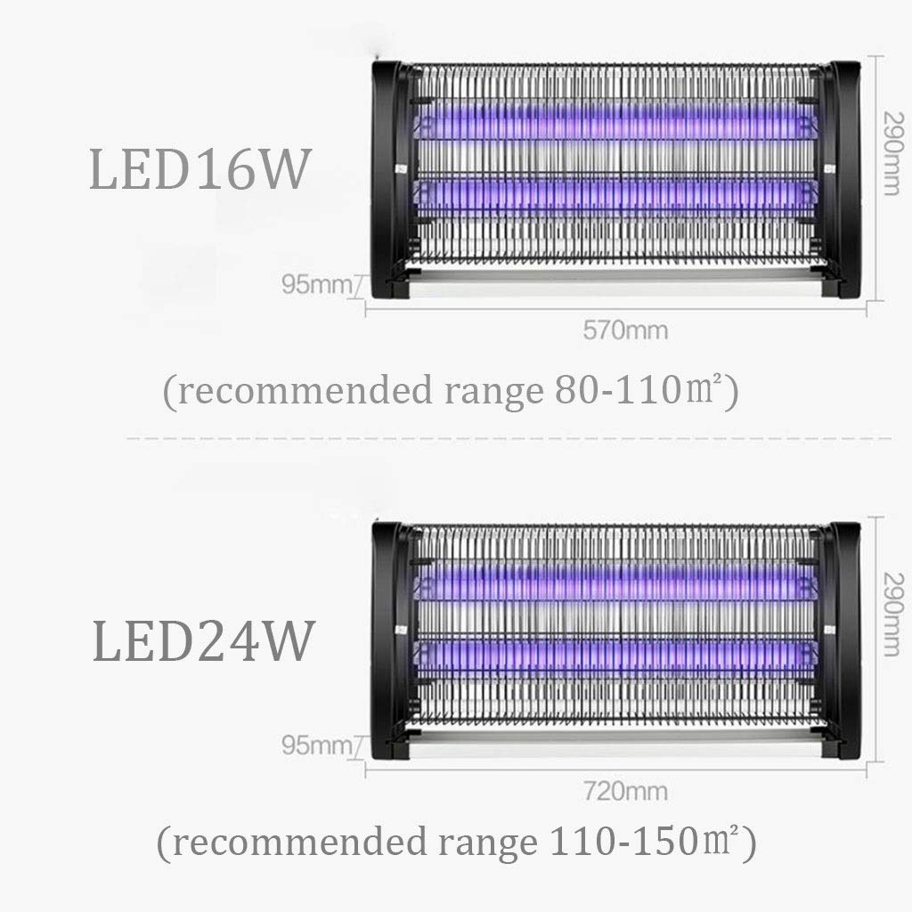 Mosquito Trap Bug Zapper - Mata Insectos eléctrico para Interiores Mata Mosquitos, Insectos, Moscas y Otras plagas - Potente Rejilla de 2000 V 4 W/10 W/16 W/24 W Bombillas LED UVA Led Mosquito