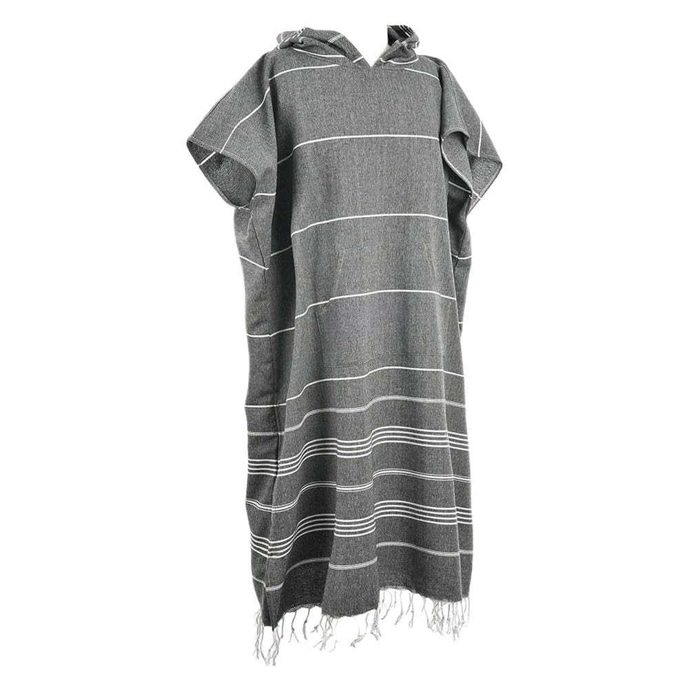 Toalla Poncho Grande de Algodón Toalla de Baño de Surf Toalla Cambiante Bata con Capucha Bolsillo Delantero Toalla Absorbente Usable Toalla de Playa con Capucha