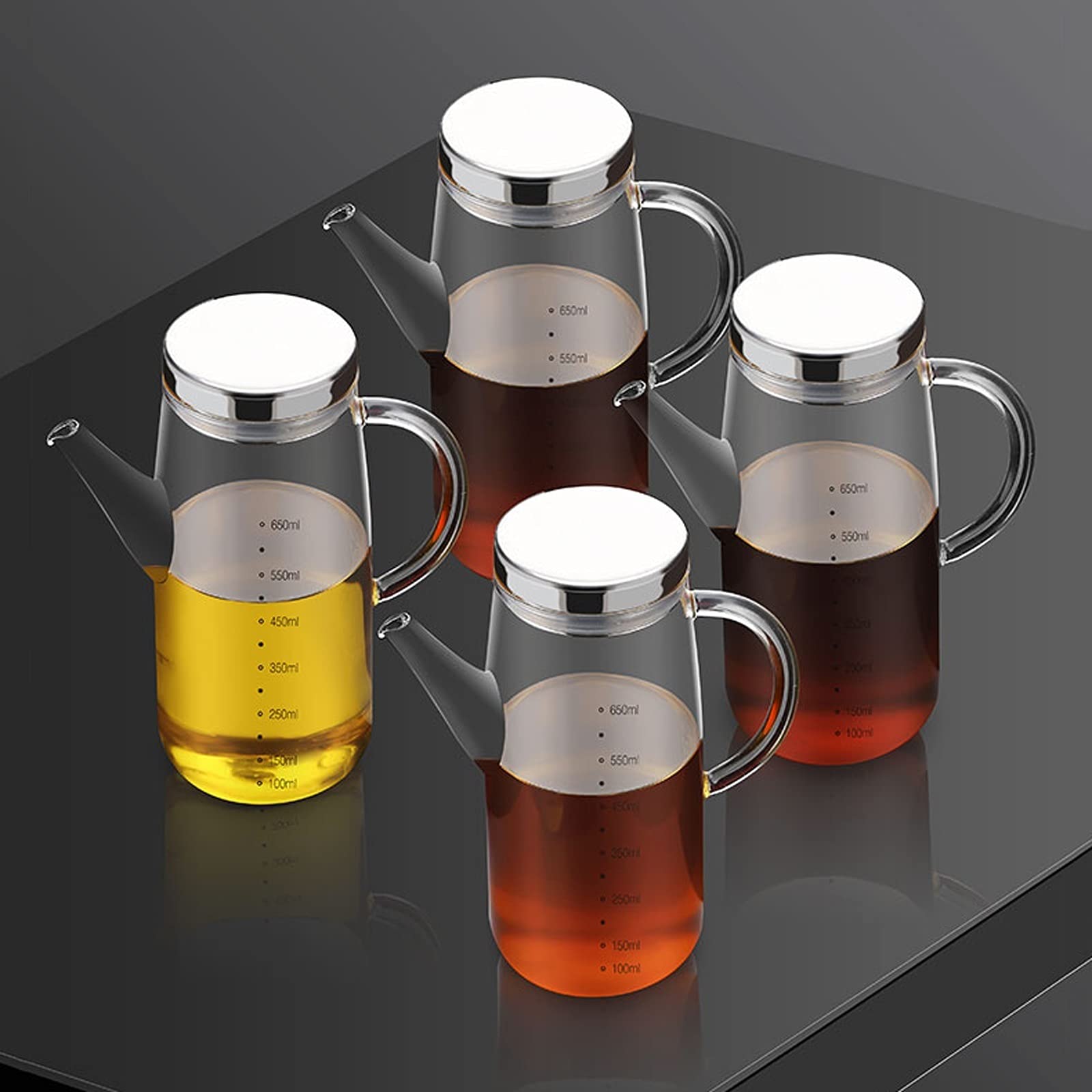 Dispensador de Botellas de Aceite y Vinagre Aceite y vinagre Botella Cocina Aceite Aceite Dispensador de botellas 750 ml Decantador de botella de vidrio Botella de dispensación de aceite de oliva. Dec