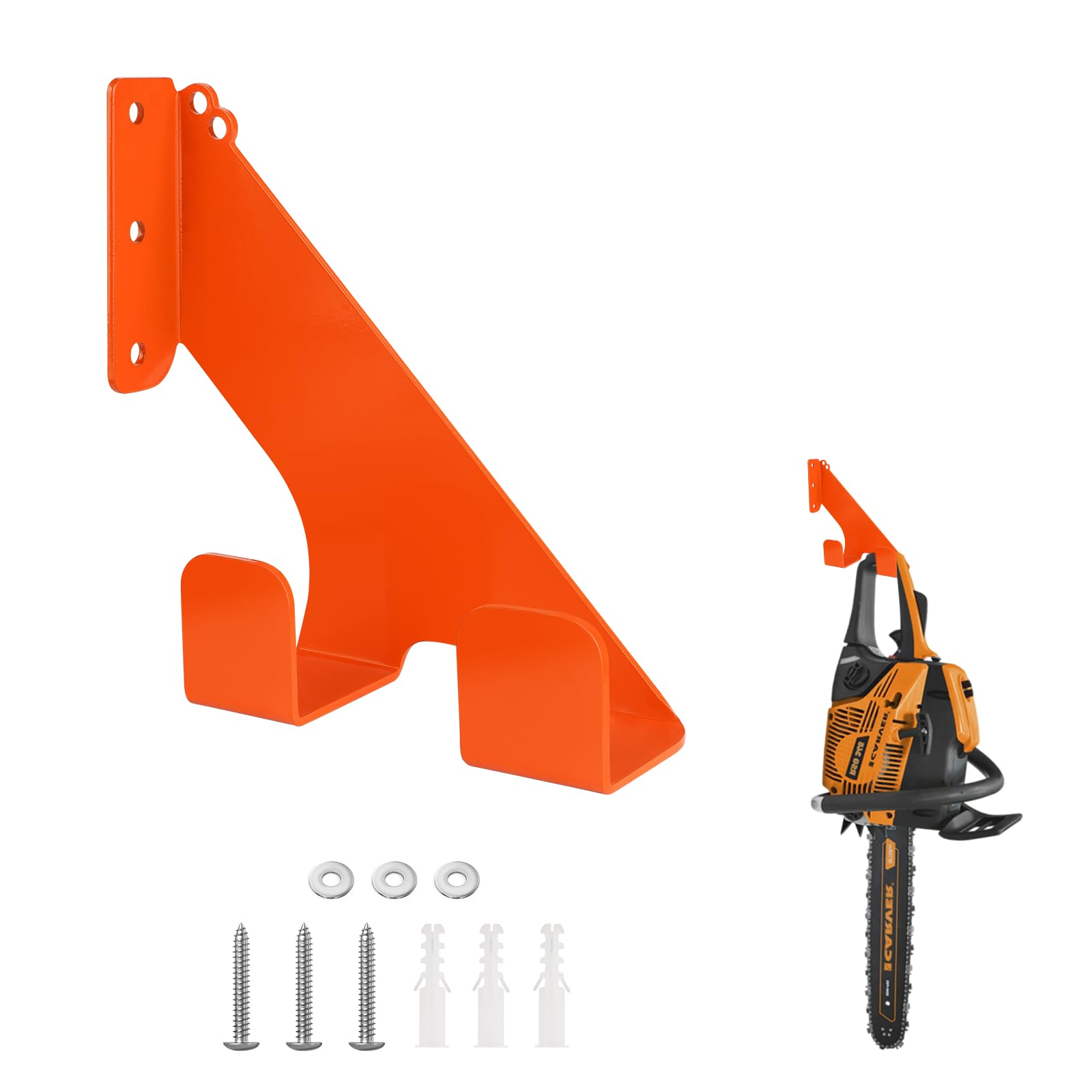 CMANLNYK Heavy Duty Wall Mount Chainsaw Holder - Wall Chainsaw Hooks Stand Rack, Garage Chain Saw Storage Bracket, Chainsaw Ladder Hooks, Suitable for Stihl Series Chainsaws