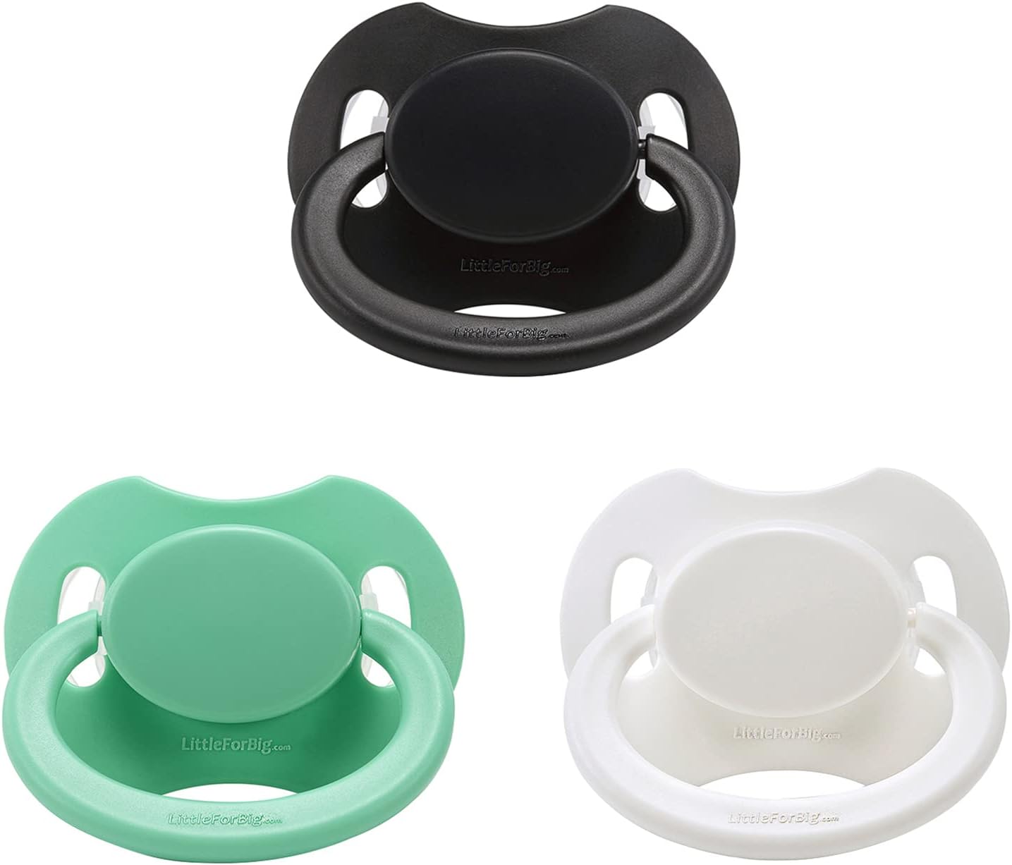 LittleForBig Bigshield Generation-II Big Sized Pacifier 3 Paci Pack - Black,White,Green