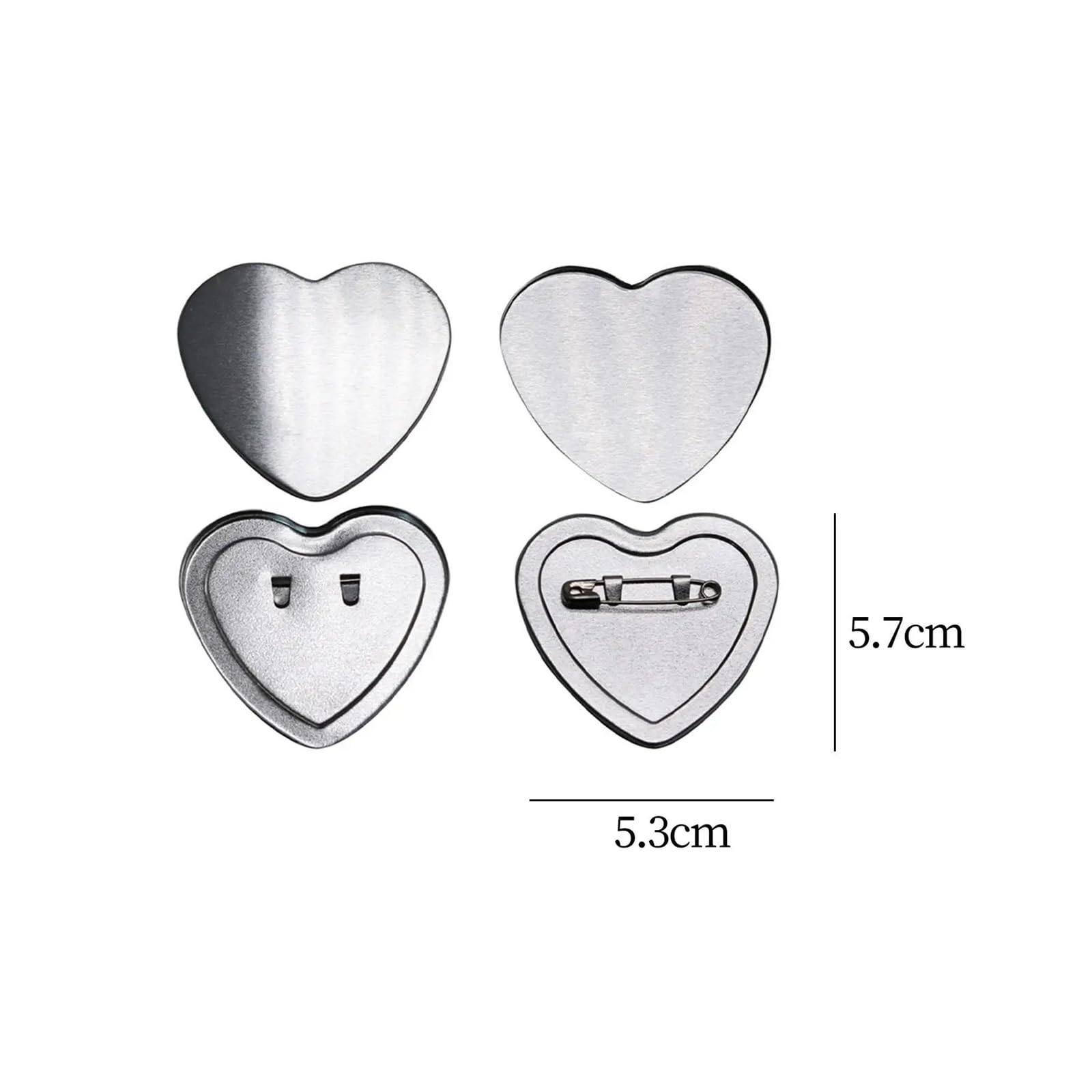 100 set di spille vuote, a forma di cuore for macchine for la produzione di spille, spille vuote, spille vuote Insiemi sufficienti