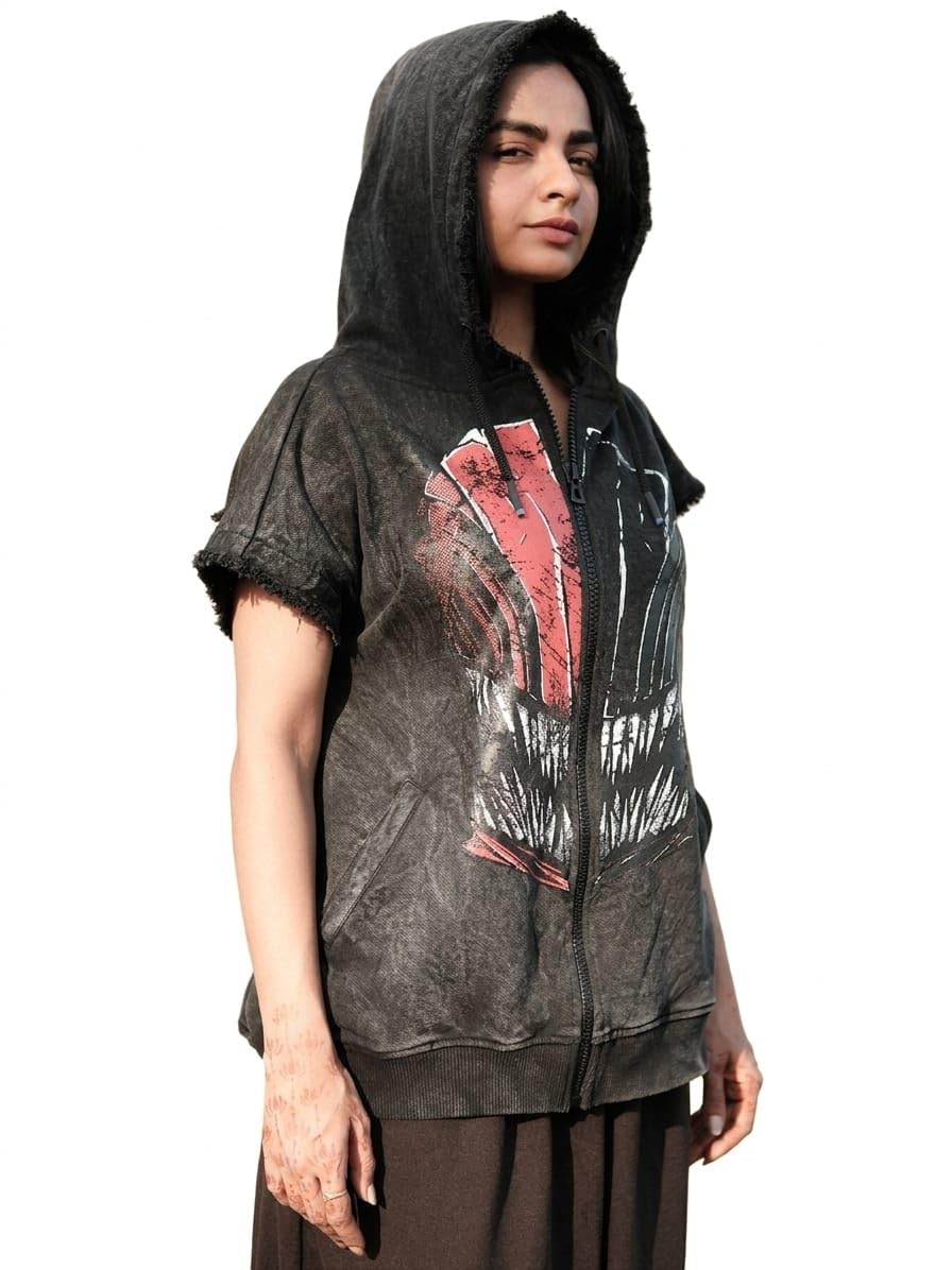 Shadow Oversized Hoodie for Men & Women | Unisex Streetwear Hooded Sweatshirt | Premium Cotton Fleece Graphic Hoodie | Casual Winter Pullover | Urban Fashion Black-image-26
