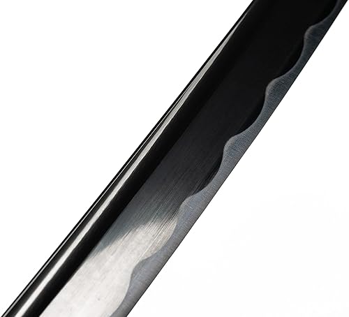 Miniatura 22 de Samurai Katana Espada japonesa hecha a mano, práctica, acero al carbono Damasco/1060/1095, templado/arcilla templada, espiga completa, afilada, Azul