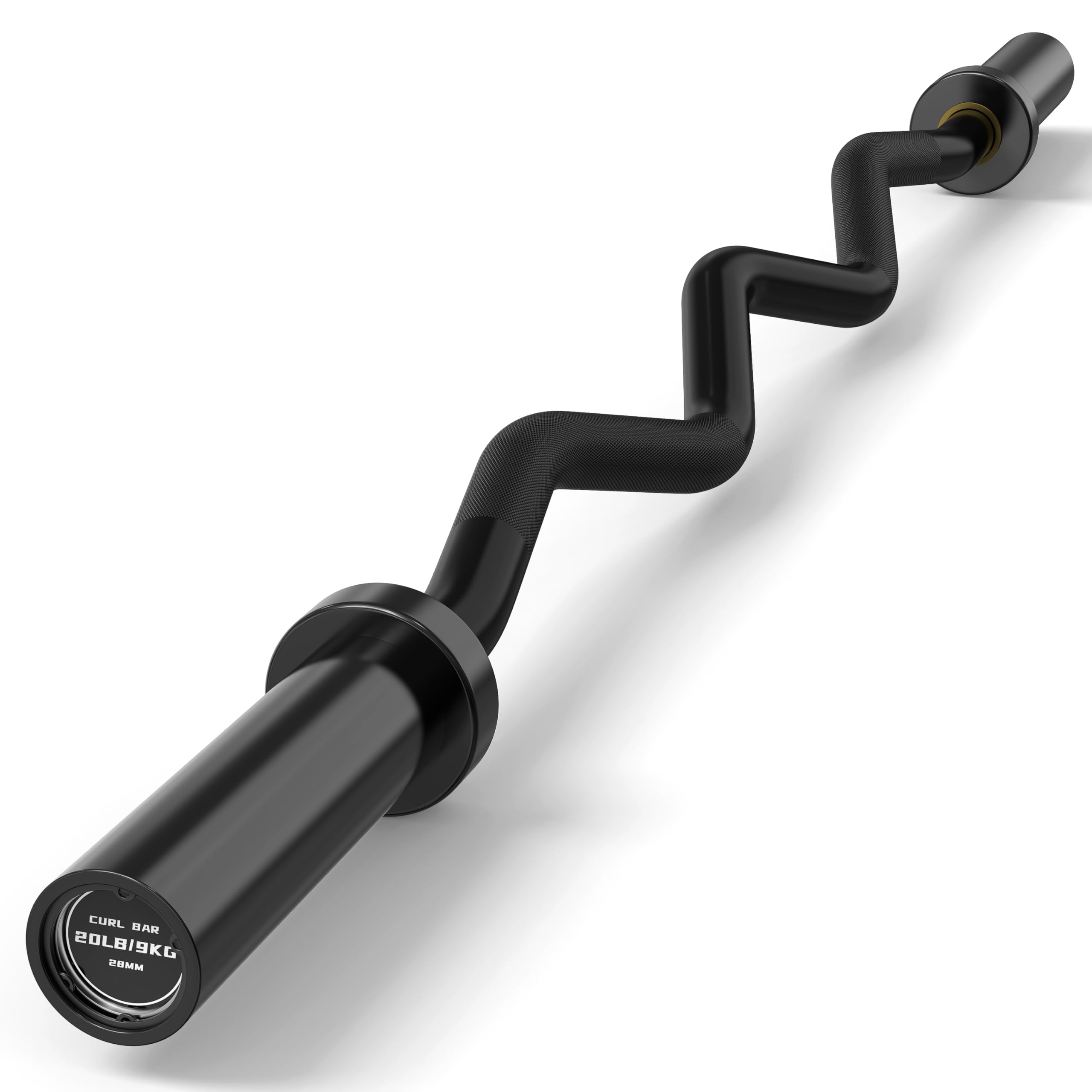 Olympic EZ Curl Barbell Bar 4ft / 6.2ft for Weight Lifting, Hip Thrusts, Squat, Biceps - Home Gym Chrome Curling Bar for 2 Inch Weight Plates, 500lb / 700lb Capacity